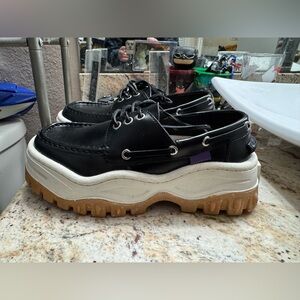 Eytys Mykonos Leather Platform Loafers Size 7.5 US 38 EU Women’s Chunky BoatShoe